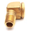 New Lot of 5 Parker 1202P-6-4 90 Deg Brass Elbow Fitting, 3/8in FIP to 1/4in MIP