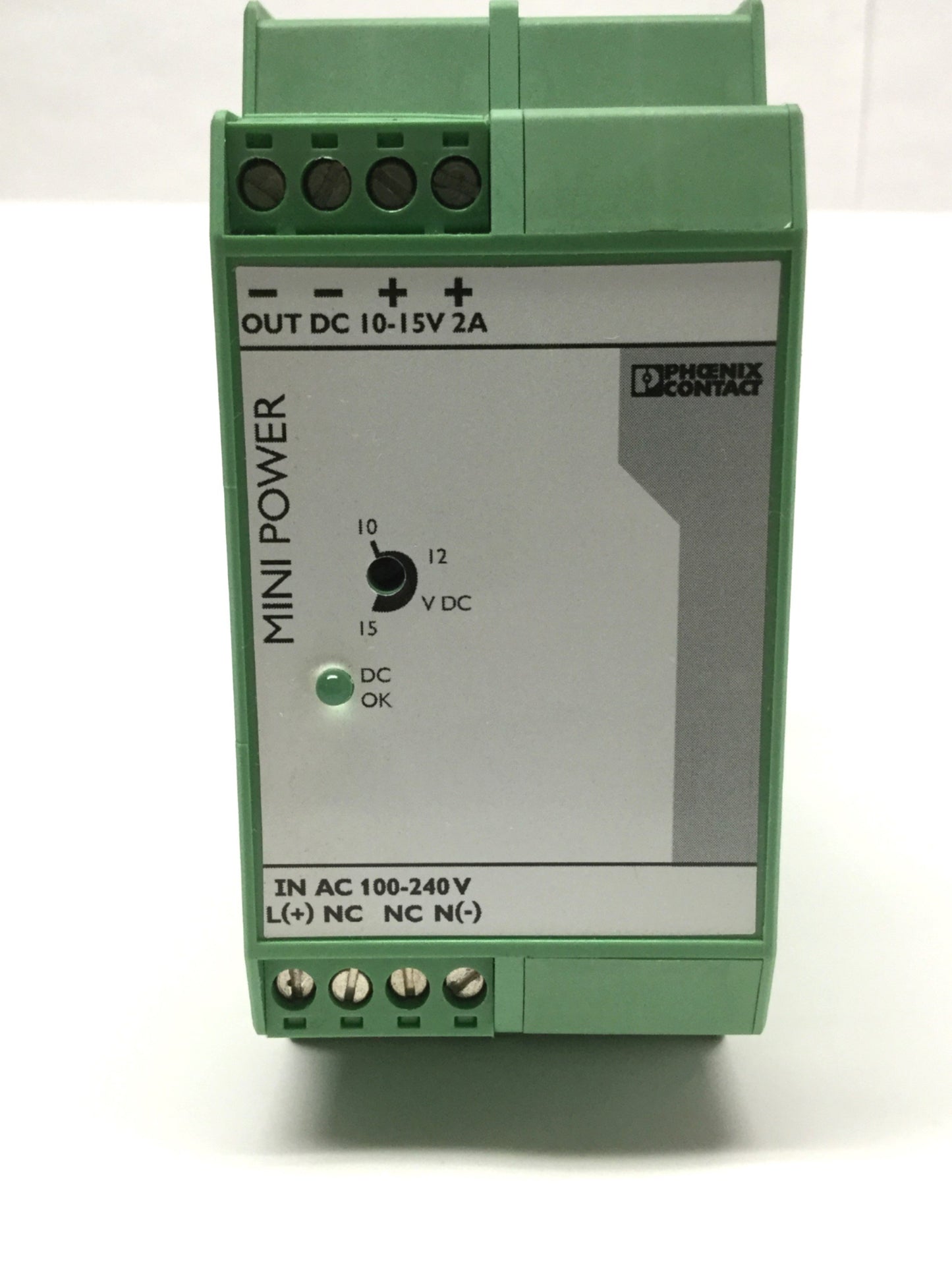 Used Phoenix Contact MINI-PS-100-240AC/10-15DC/2 DIN Mount Power Supply 10-15VDC, 2A