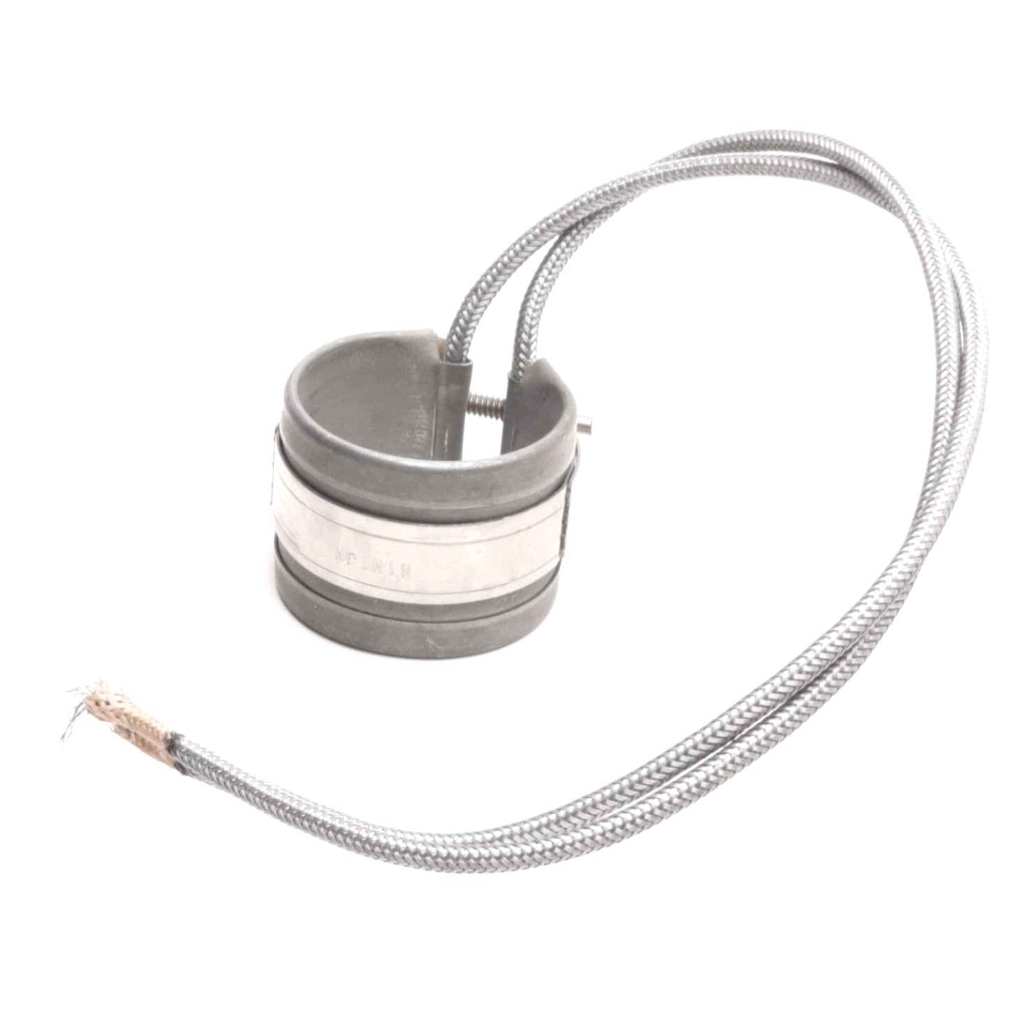 Used Watlow B1N1JN2 Band Heater Ø1-3/4" x 1-1/2", 120V AC, 200W, SS Braided Lead