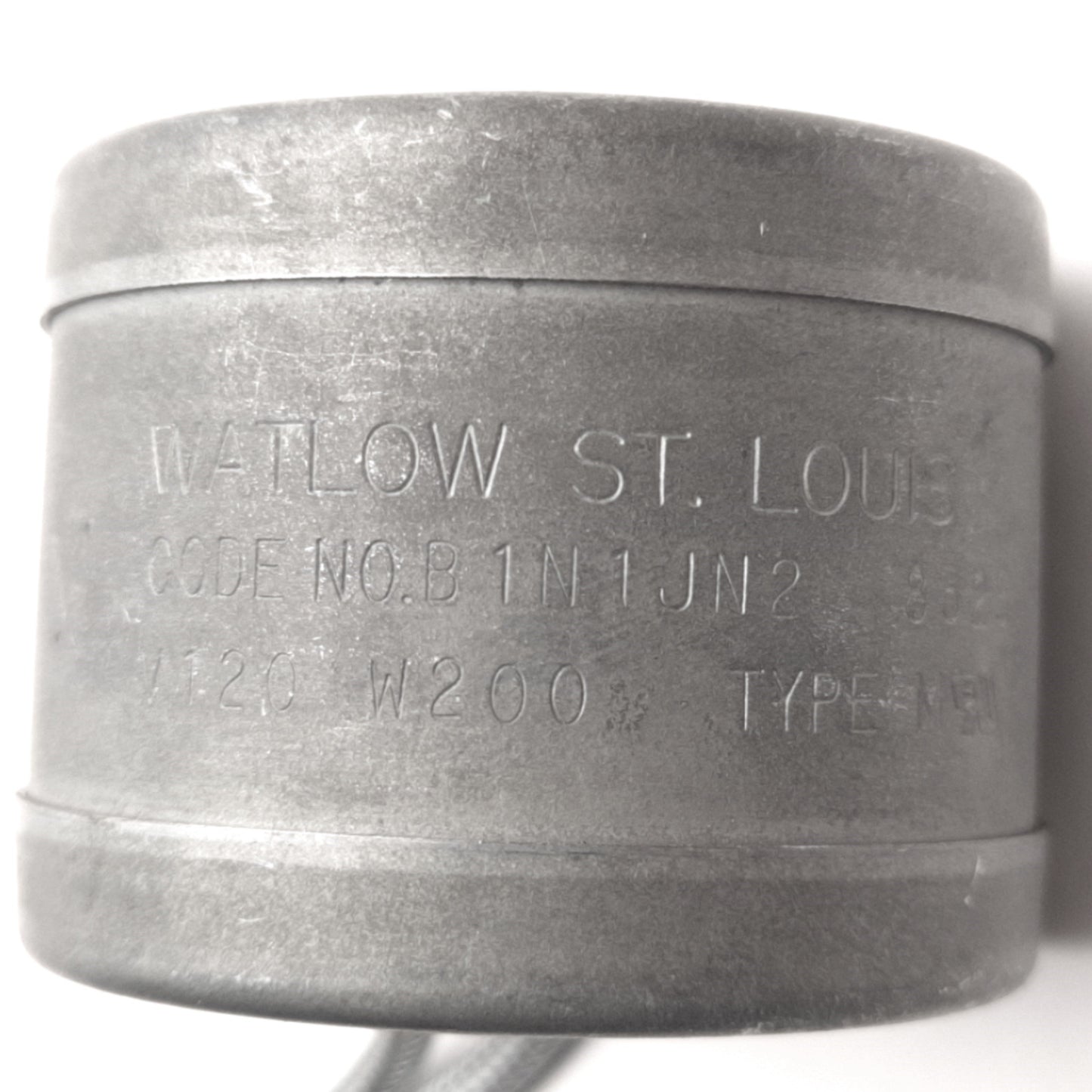 Used Watlow B1N1JN2 Band Heater Ø1-3/4" x 1-1/2", 120V AC, 200W, SS Braided Lead