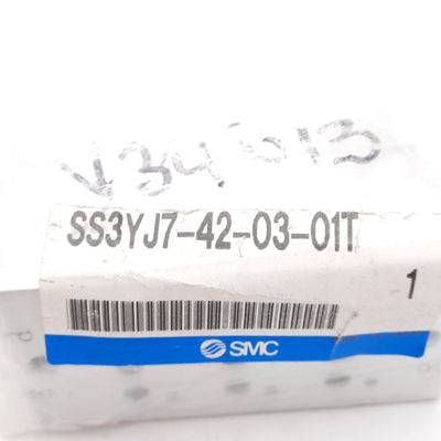 New SMC SS3YJ-42-03-01T Internal Pilot Manifold Base Mounted, 3 Stations, 1/8in NPTF