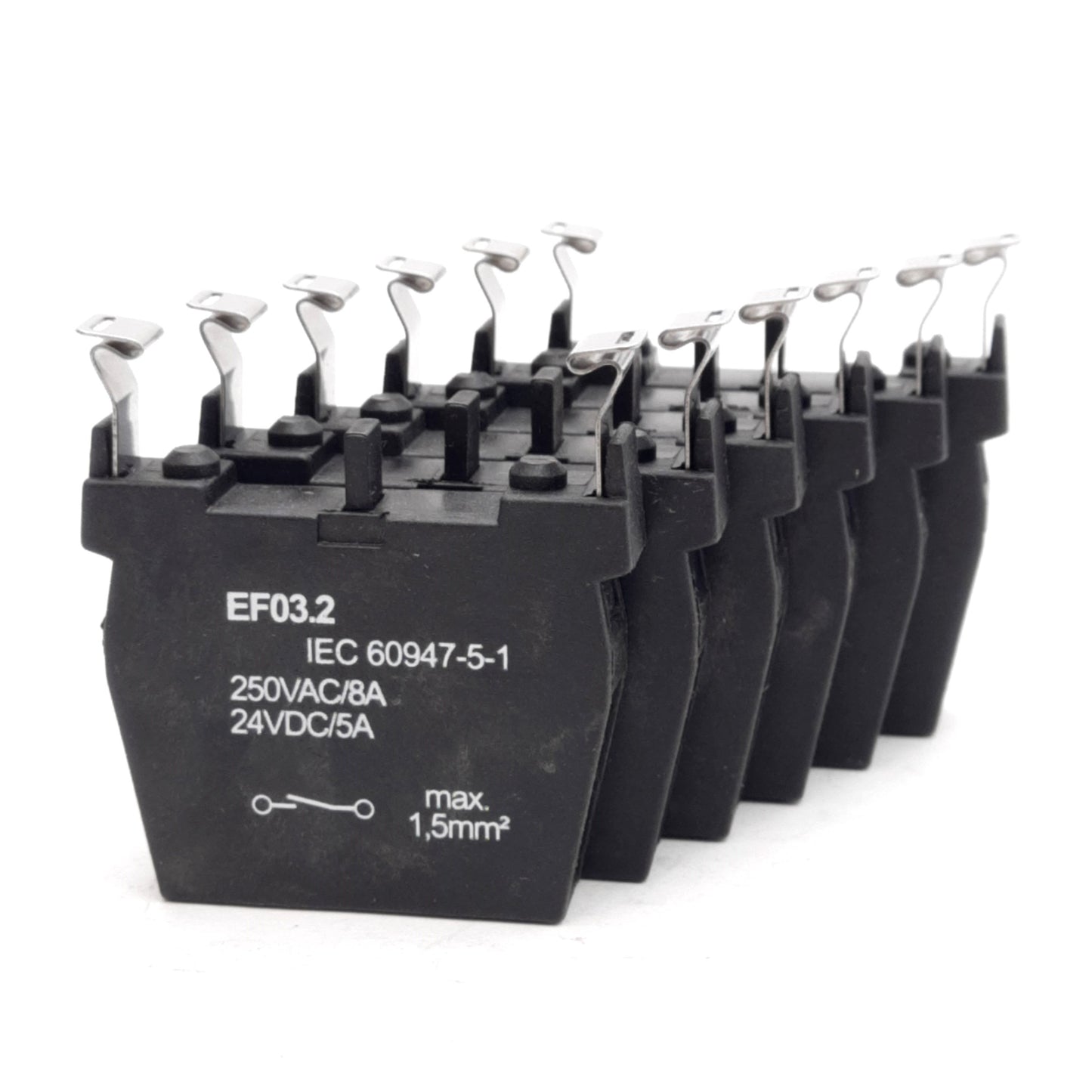 New – Open box Lot of 6 Schmersal EF03.2 Contact Block, 230VAC 8A, 24VDC 5A, SPST NO