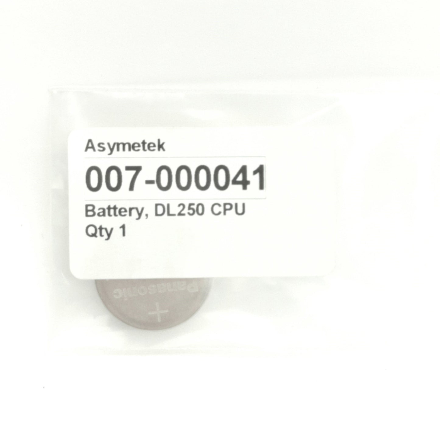 Used Asymetek 007-00041 DL250 CPU Battery , 3V DC, Ø23mm x 5.4mm