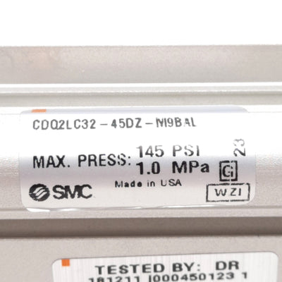 New SMC CDQ2LC32-45DZ Compact Cylinder, ø32mm Bore, 45mm Stroke, 0.05-1.0MPa, Rc1/8