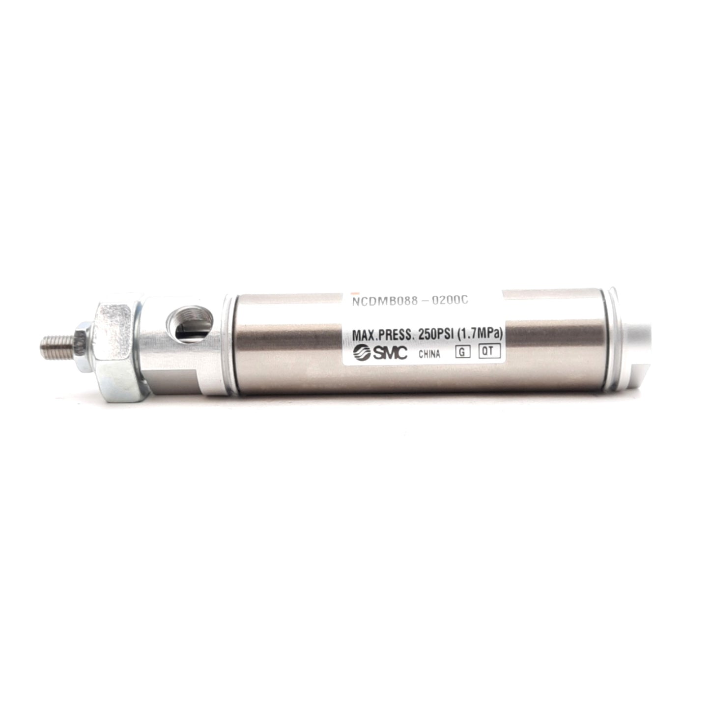 New SMC NCDMB088-0200C Pneumatic Cylinder ø7/8in Bore, 2in Stroke, 250PSI, 1/8in NPT