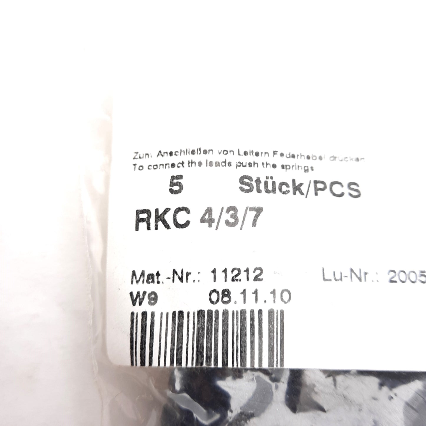 New Lot of 5 Lumberg RKC 4/3/7 Circular Connectors, M12, Field Serviceable, 240V 4A