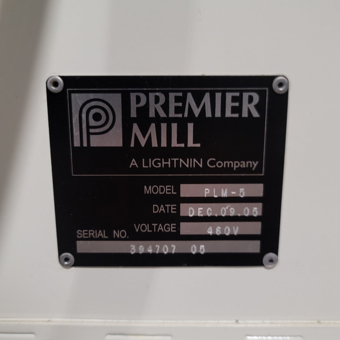 Used Premier Mill PLM-5 Planetary Mixer With Vacuum Cover, 1/2HP, 5L Cap, 460VAC 3Ph