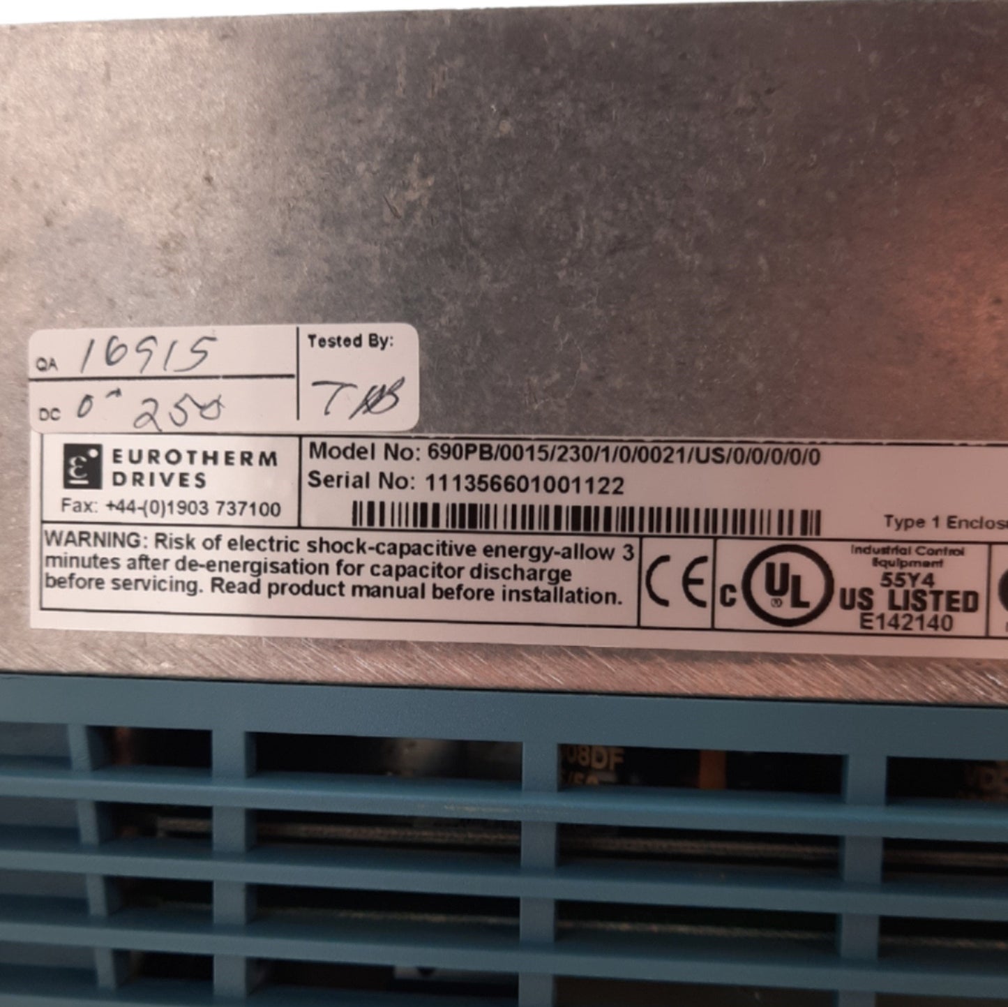 Used Eurotherm 690PB/0015/200/1/0/0021/US Motor Drive 1.5kW, 1PH 230VAC 19A