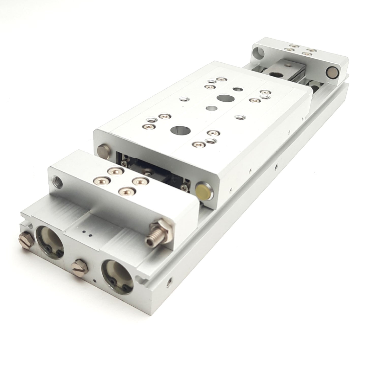 Used SMC MXW16-75 Air Slide Table 16mm Bore, 75mm Stroke, M5 Ports, 0.15-0.7MPa