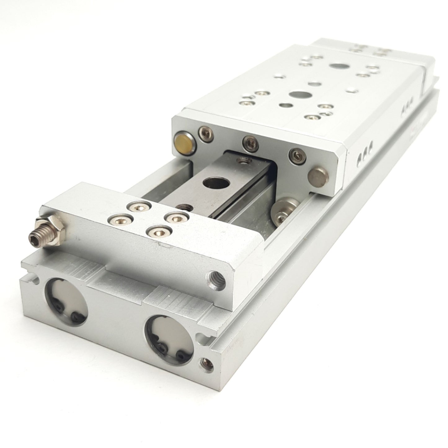 Used SMC MXW16-75 Air Slide Table 16mm Bore, 75mm Stroke, M5 Ports, 0.15-0.7MPa