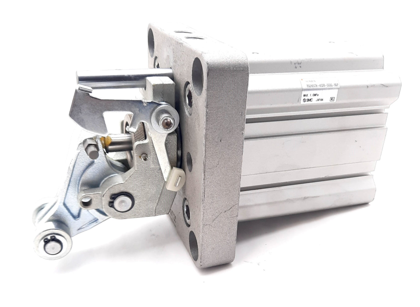 Used SMC RS2H80TN-40DM-DCSQ-M9P Stopper Cylinder Double Acting 80mm Bore 40mm Stroke