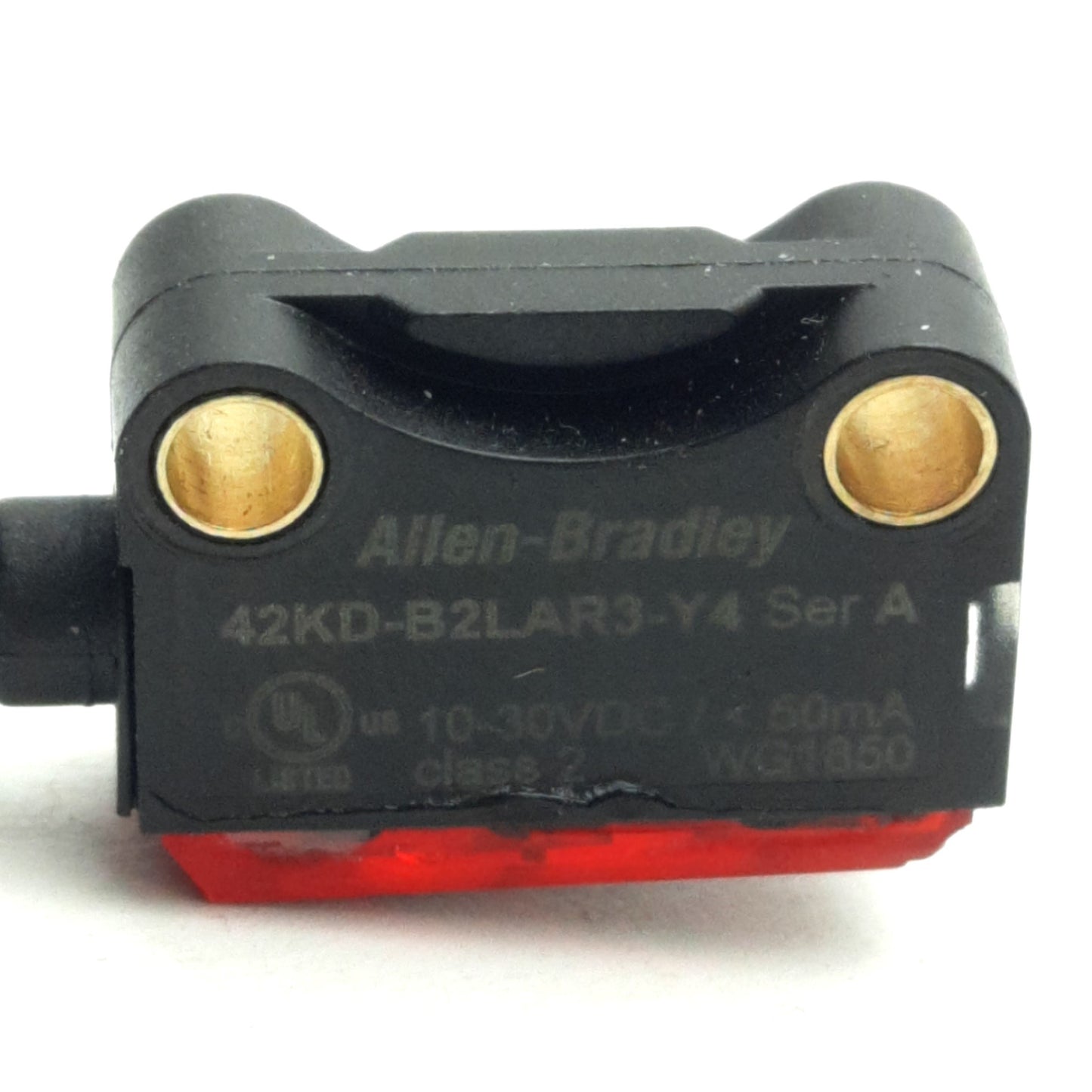 Used Allen Bradley 42KD-B2LAR3-Y4 Photoelectric Sensor, 10-30VDC, NPN/PNP, 50mm Range