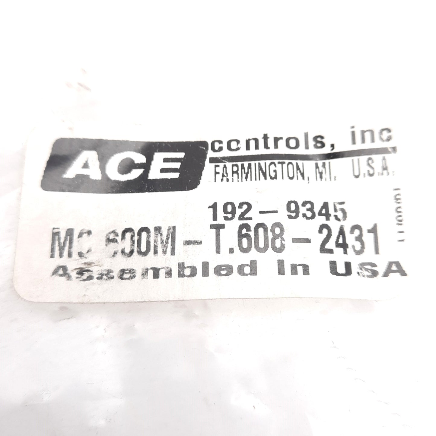 Used Ace Controls MC600M Shock Absorber, M25x1.5, 1200in-lbs/cycle, 10mm Stroke