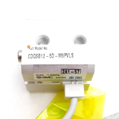 New SMC CDQSB12-5D-M9PVLS Compact Cylinder, ø12mm Bore, 5mm Stroke, M5x0.8, 1.0MPa