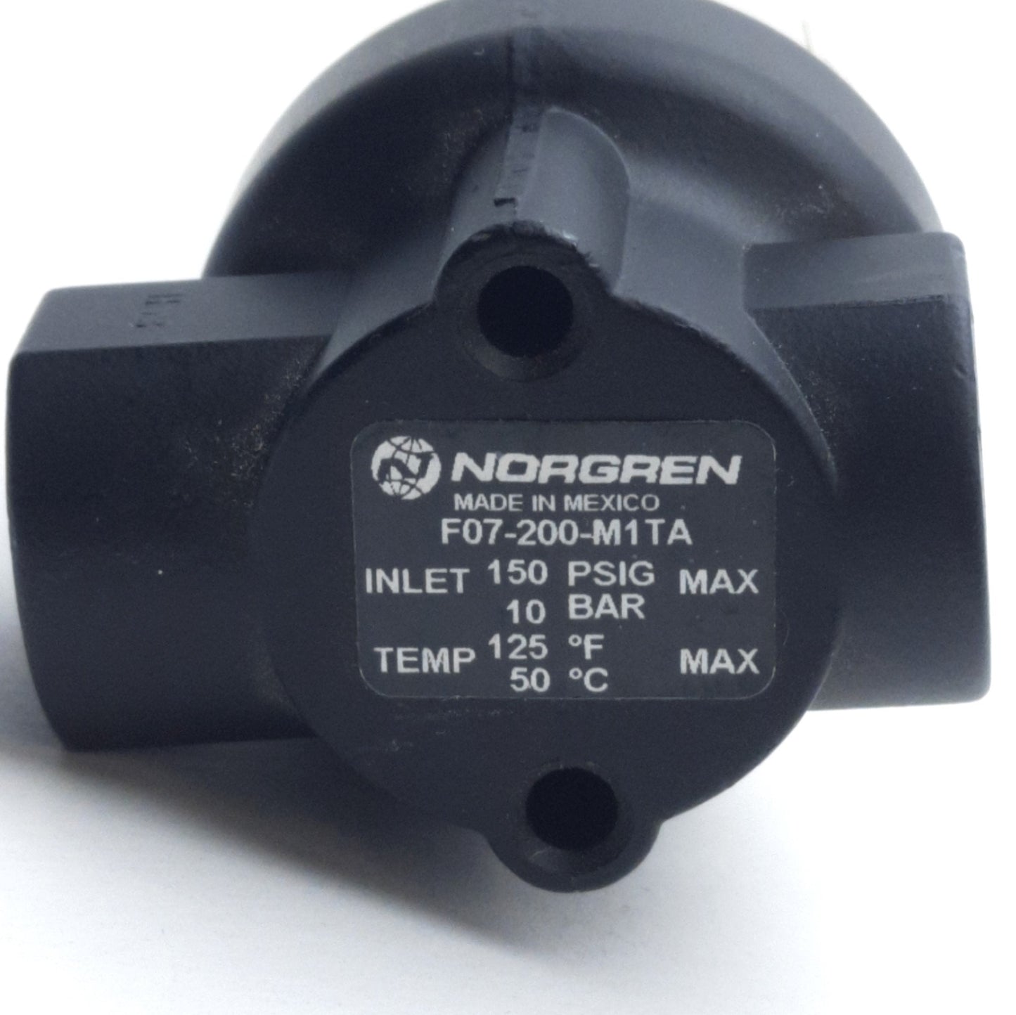 Used Norgren F07-200-M1TA Mini-Pneumatic Filter, 1/4" NPT, 5µm, 19 SCFM, 150Psig Max