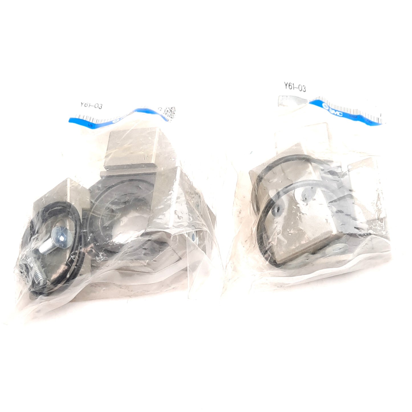 New Lot of 2 SMC Y61-03 T-Type Spacer For Use With AC60, 3/8in BSPT Port, Aluminum