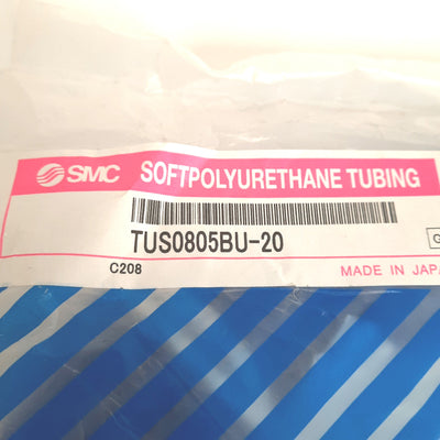 New SMC TUS0805BU-20 Soft Polyurethane Tubing 8mm OD, 5mm ID, 0.4-0.6MPa, 20m