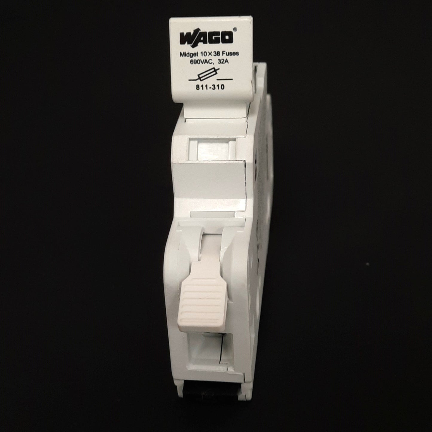 New Lot of 7 WAGO 811-310 2-Conductor Fuse Holder, Single Level, 690V 32A, DIN Rail