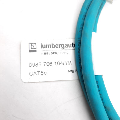New Lumberg 0985 706 104/1M Ethernet Cable Cat5e, M12 4-Pin Female to RJ45 8-Pin, 1m