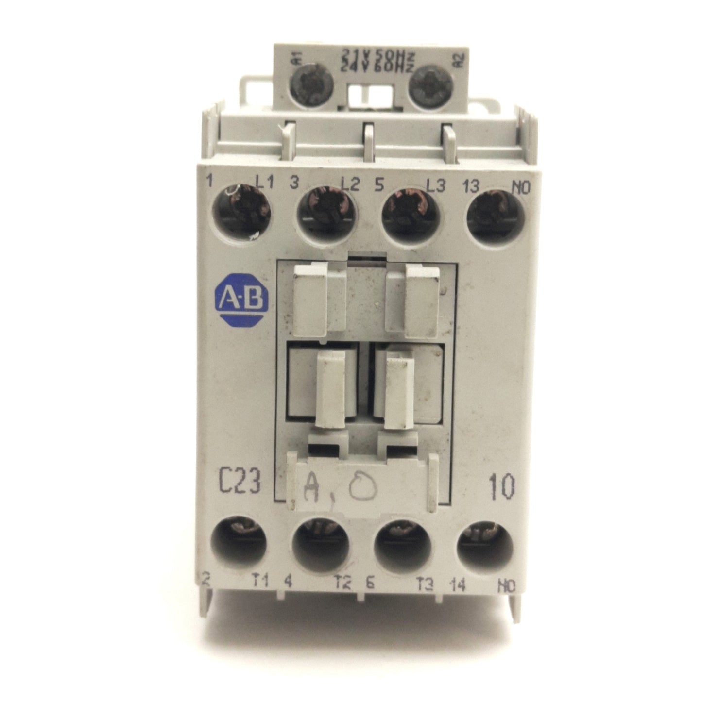 Used Allen Bradley 100-C23KJ10 IEC Contactor, 3-Ph & NO Aux, 600V 30A, 24VAC Coil