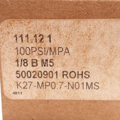 New Lot of 2 SMC K27-MP0.7-N01MS Pressure Gauge, 0-0.7MPa, 1/8in BSPT, M5x0.8