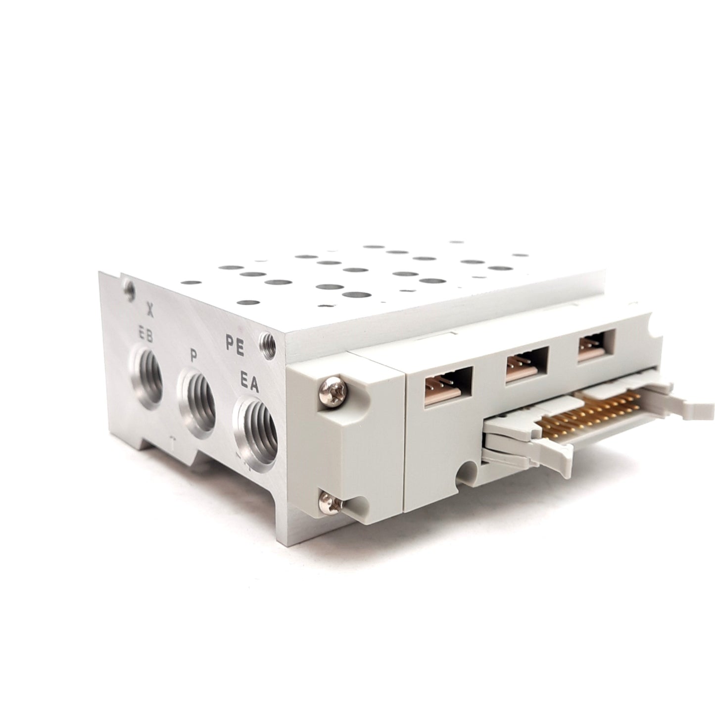 New SMC SS5Y7-42P-03-02T Manifold Block 26-Pin Flat Connector, 1/4in NPTF Ports