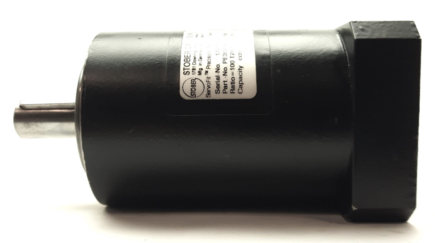 Used STOBER PE302SP1000M Planetary Gearbox 100:1 14/16mm Shaft 265lb-in 70mm Frame