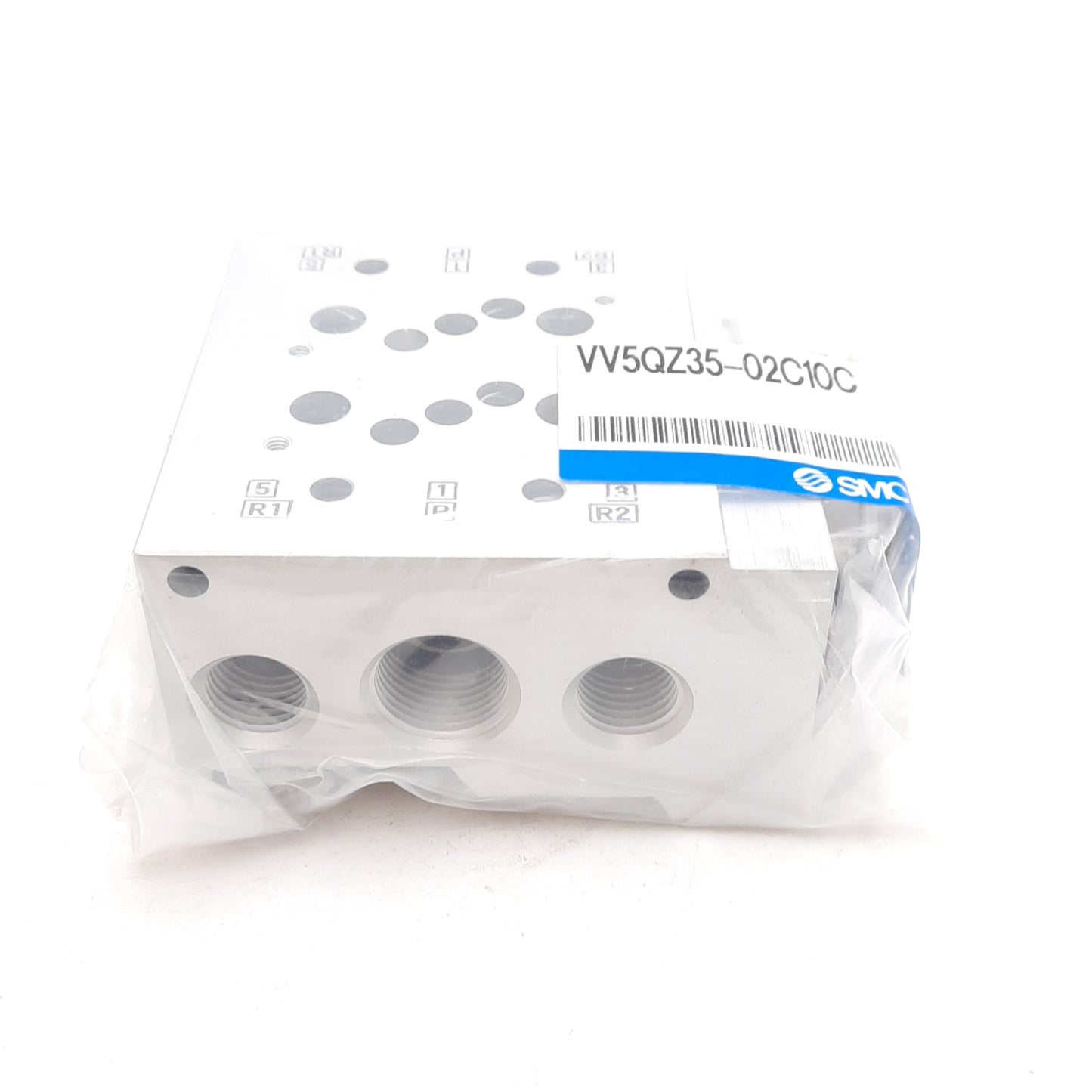 New SMC VV5QZ35-02C10C Base Mounted Manifold, 2 Stations, ø10mm One-Touch Ports