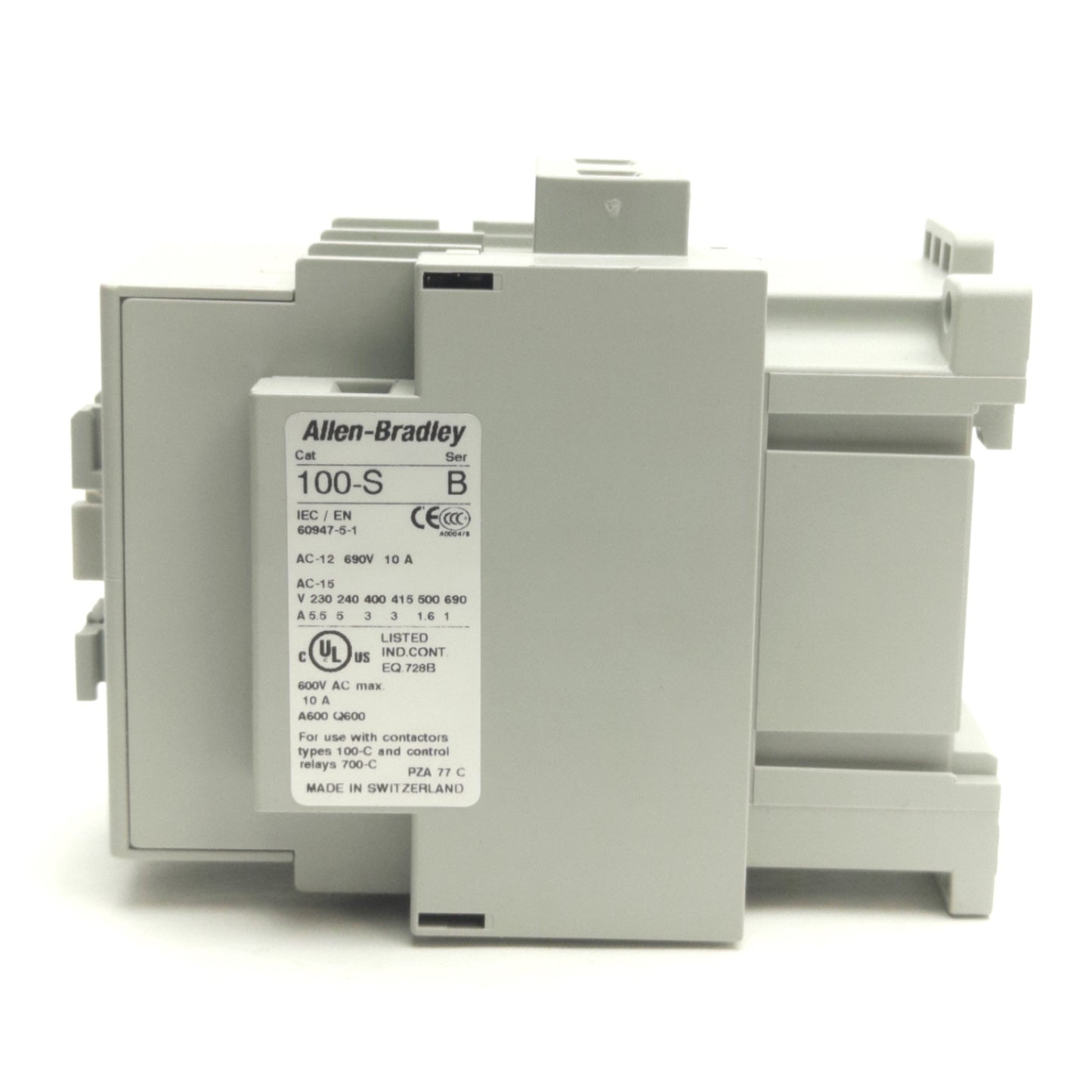 Used Allen Bradley 100-C30EJ01 Contactor w/ NC Aux, 3-P, 600V AC 55A, 24V DC Coil