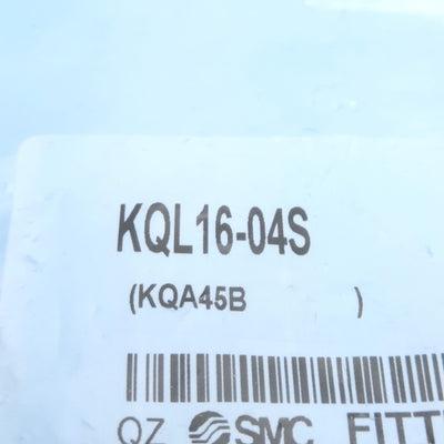 New Lot of 5 SMC KQL16-04S KQ One-Touch Elbow Fitting, ø16mm P2C Port, Rc1/2 Male