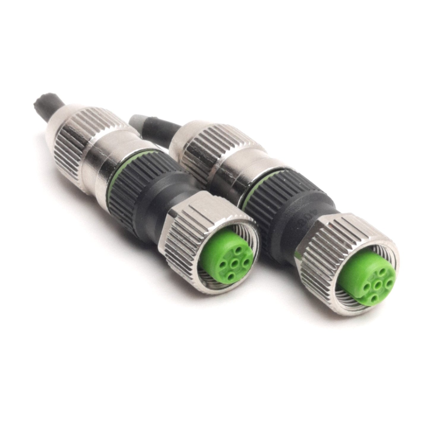 Used Lot of 2 L-Com M12FT4AF Field Wireable Connector M12 4-Pin Female A-Code, 32V 4A