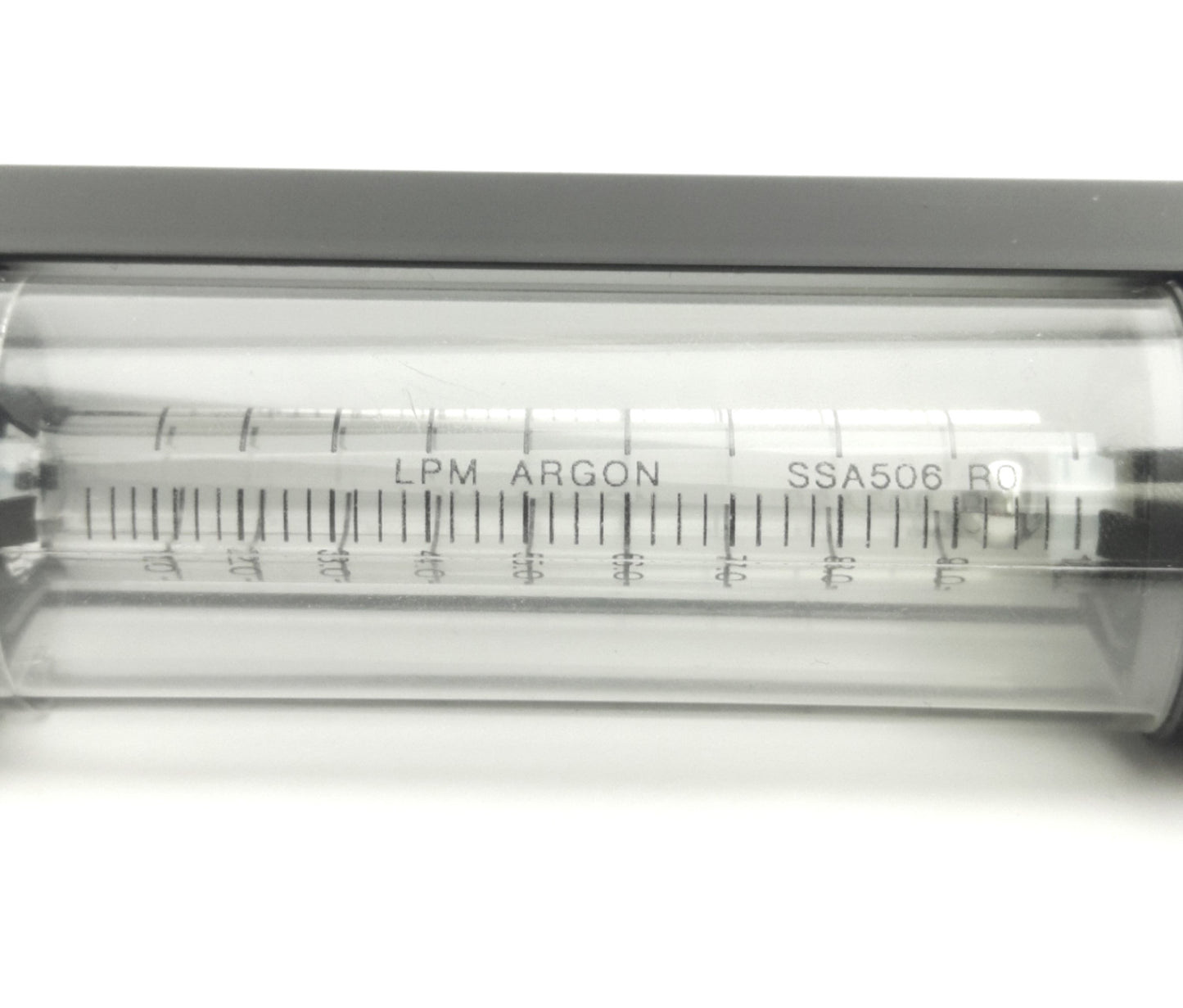 Used Brooks Instruments 1250A Flow Meter 1-10LPM Argon, 1/8" NPT, 65mm Scale, 200Psig