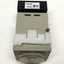 Used Omron H3CR-F8 Twin Timer Relay DPDT 100-240VAC, 5A 250VAC, 0.05s-300h, 8-Pin