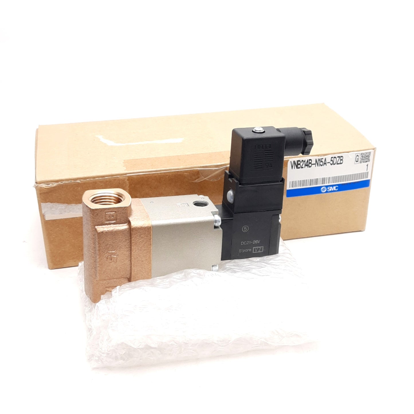 New SMC VNB214B-N15A-5DZB Process Valve, NC, 1/2in NPT, 24VDC, -0.1~1.0MPa