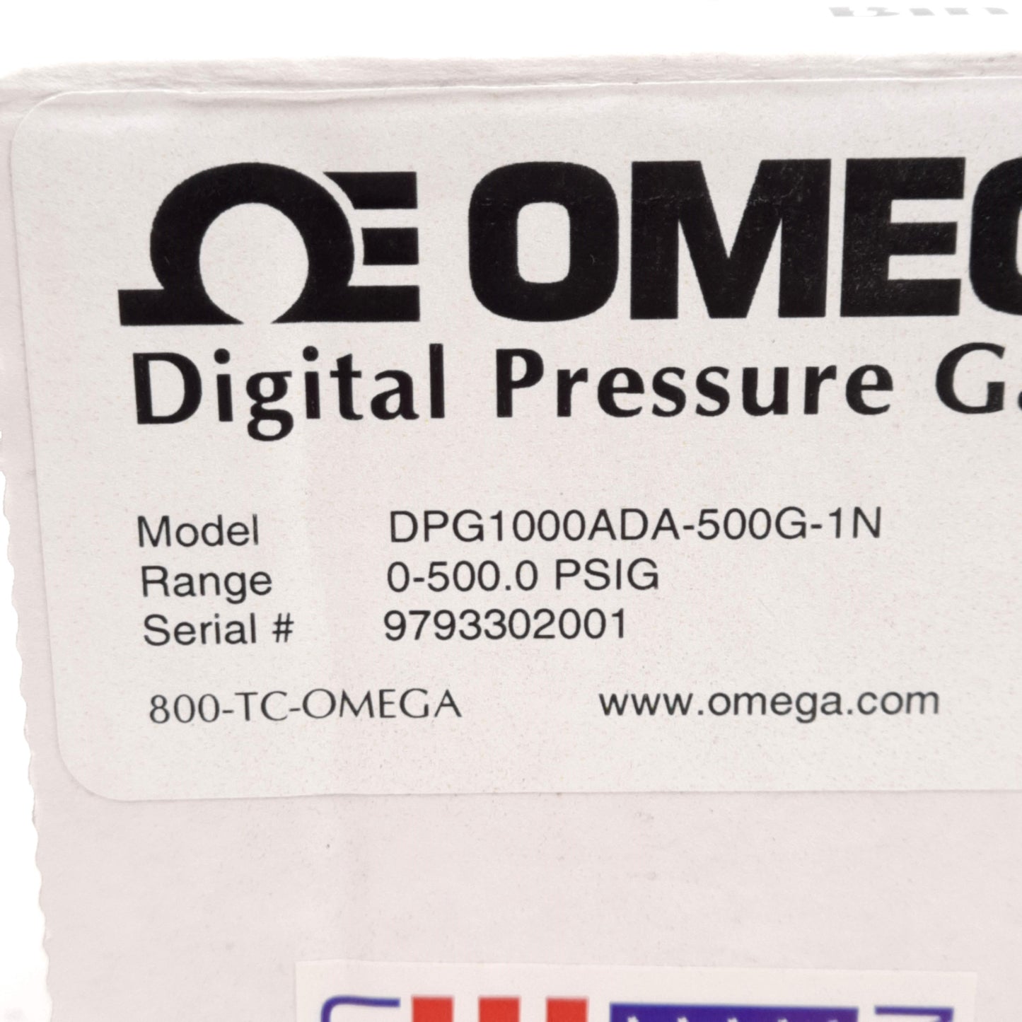 New Omega DPG1000ADA-500G-1N Digital Pressure Gauge 500psig 8-24VAC/9-32VDC 1/4" NPT