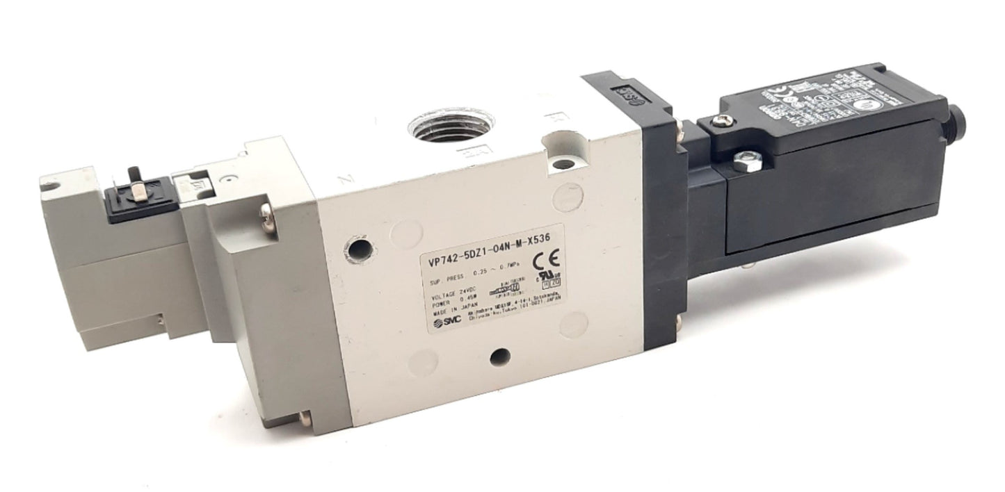 Used SMC VP742-5DZ1-04N-M-X536 3 Port solenoid Valve 1/2" NPT 0.25-0.7MPa