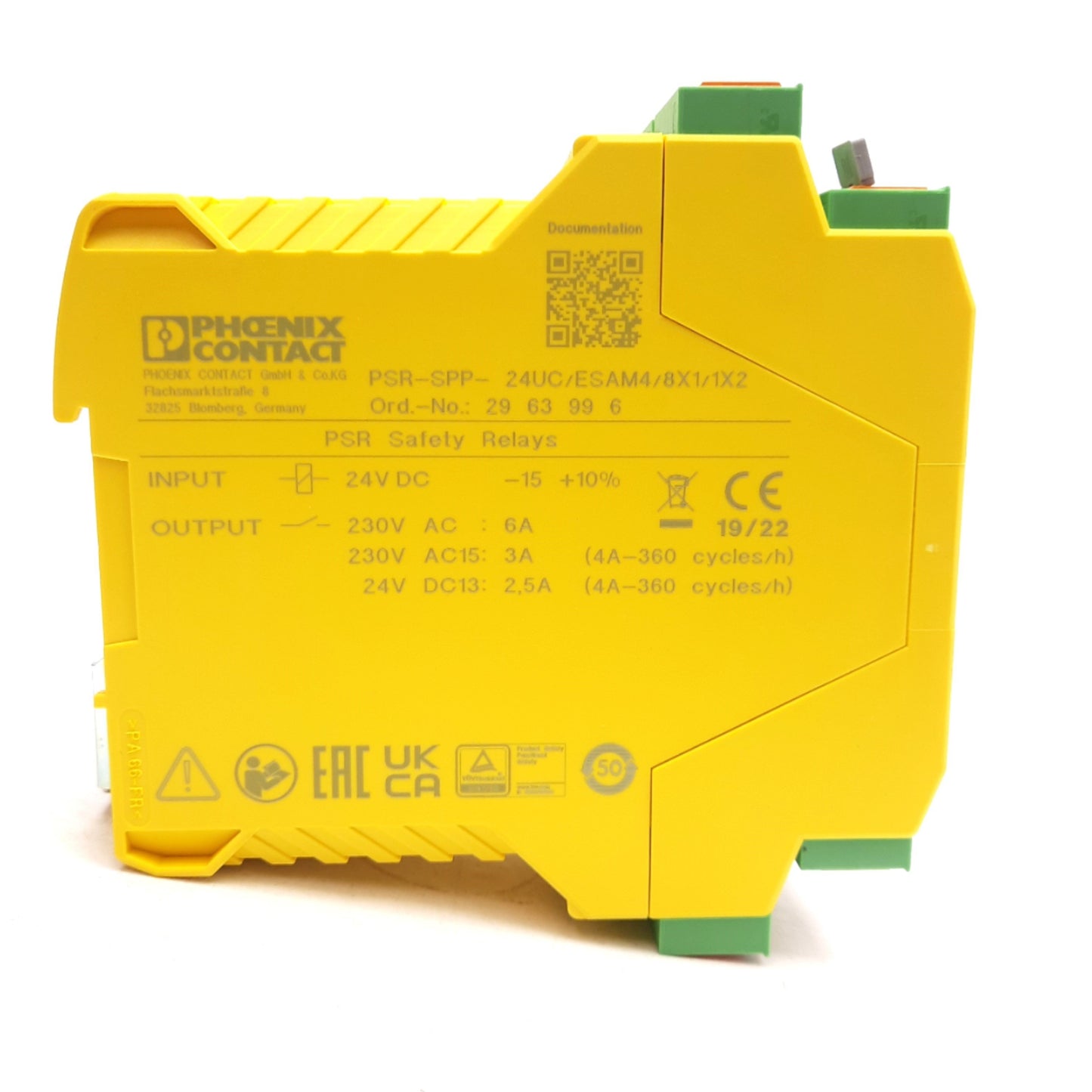 New Phoenix Contact PSR-SPP-24UC/ESAM4/8X1/1X2 Safety Relay, 8NO +1NC, 24V 6A