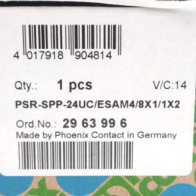 New Phoenix Contact PSR-SPP-24UC/ESAM4/8X1/1X2 Safety Relay, 8NO +1NC, 24V 6A