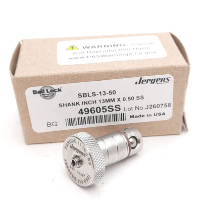 New Jergens 49605SS Stainless Steel Ball Lock Shank ø13mm Shank ø7/8in Head 11in-lbs
