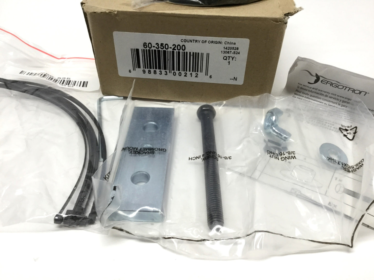 Open box Ergotron 60-350-200 DS100 Mounting Bracket Base, Black, For 1.5" Diameter Pole