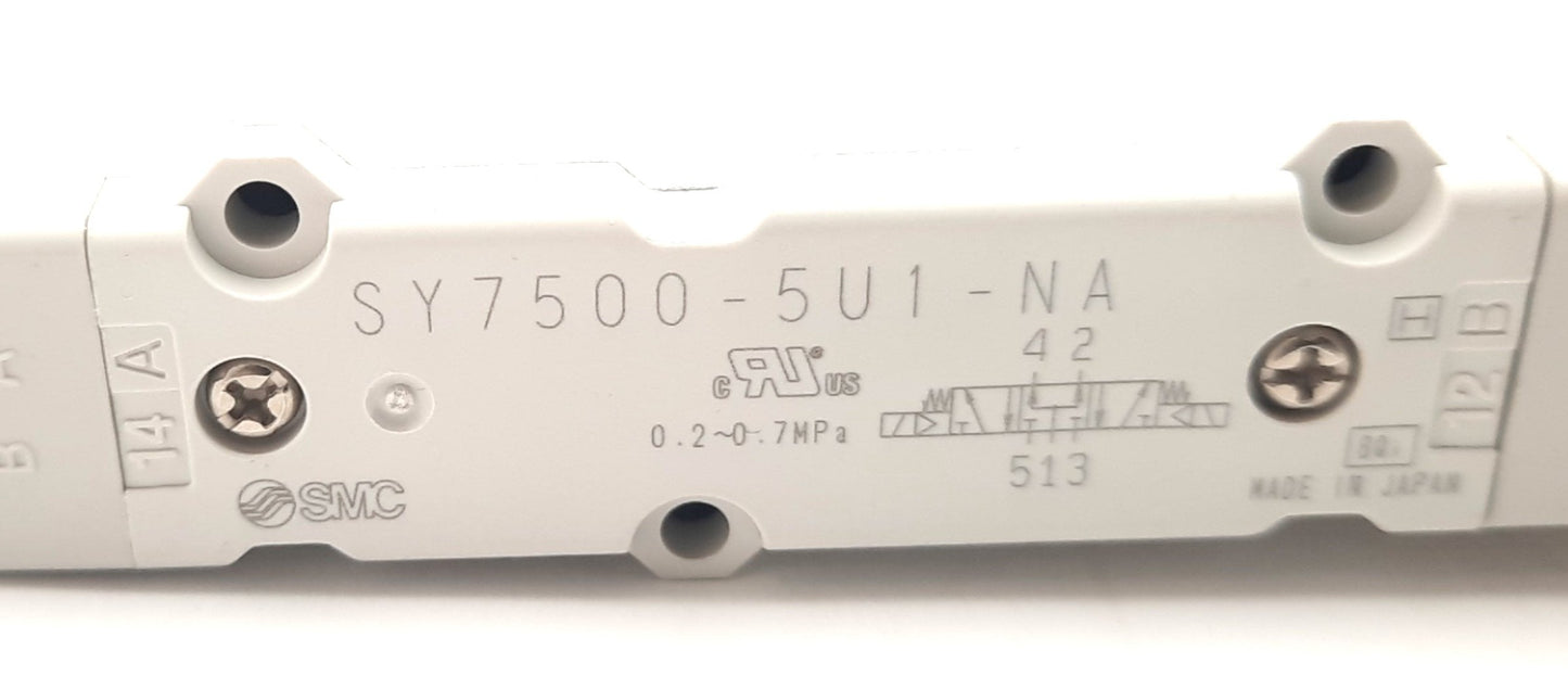 New SMC SY7500-5U1-NA Solenoid Valve 5 Port 3 Position 24VDC 0.7MPa