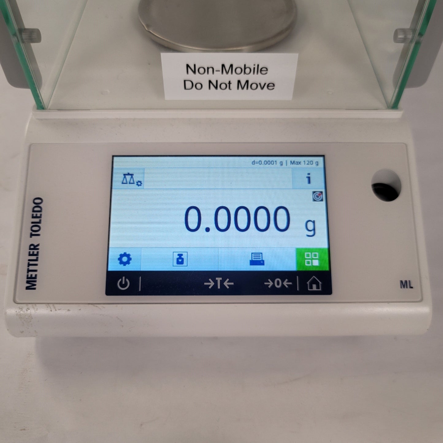 Used Mettler Toledo ML104T/00 Internal Calibration Analytical Balance 120g Max, 0.1mg
