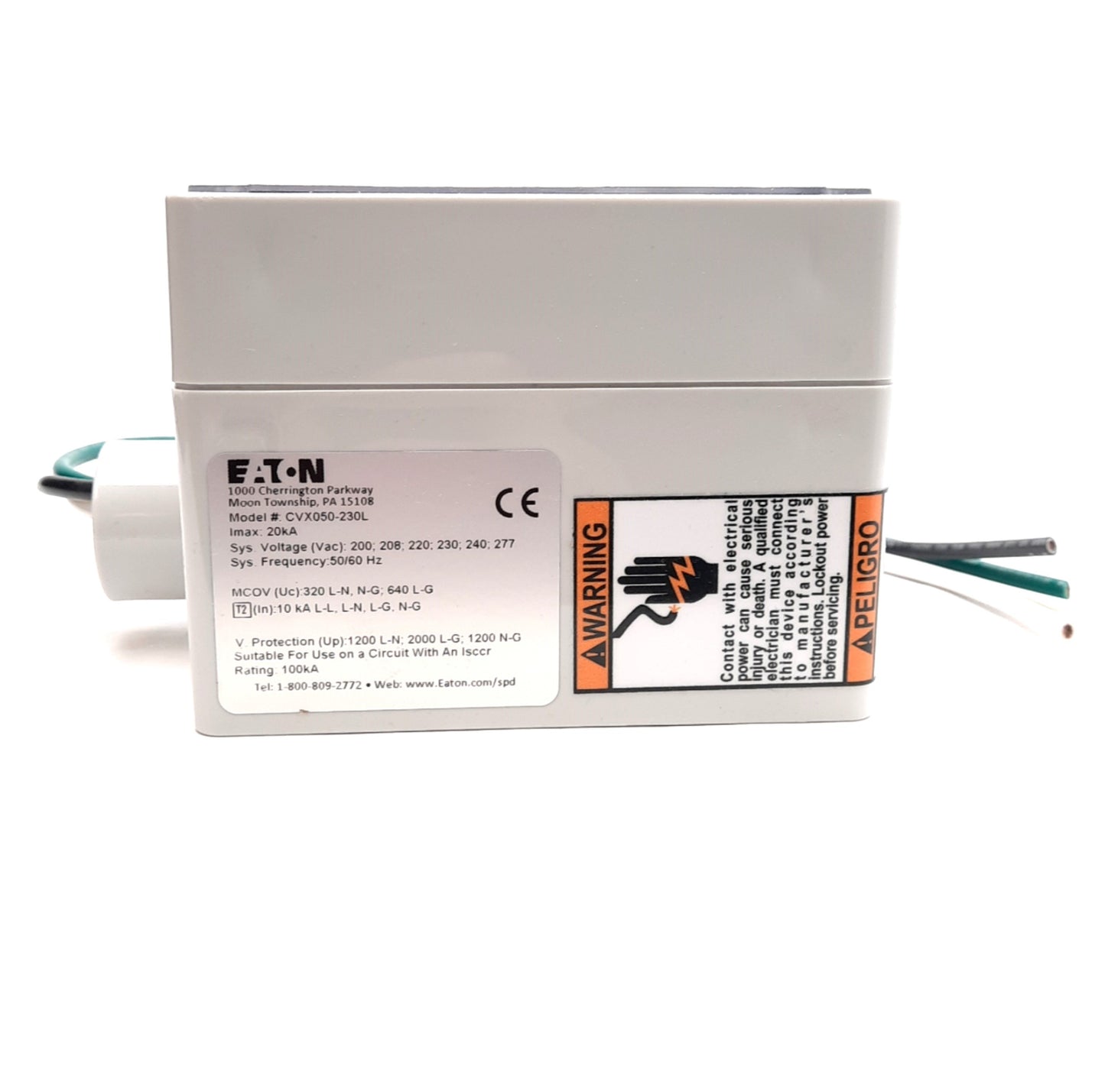 New Eaton CVX050-230L Protective Surge Device Single-Phase 277VAC 20kA 3/4in Fitting