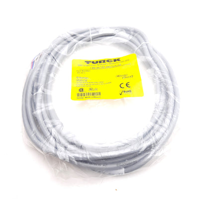 New Turck RKC 8T-5 Single Ended Cordset M12 Female Straight 8-Pin, 60-75V 2A, 5m