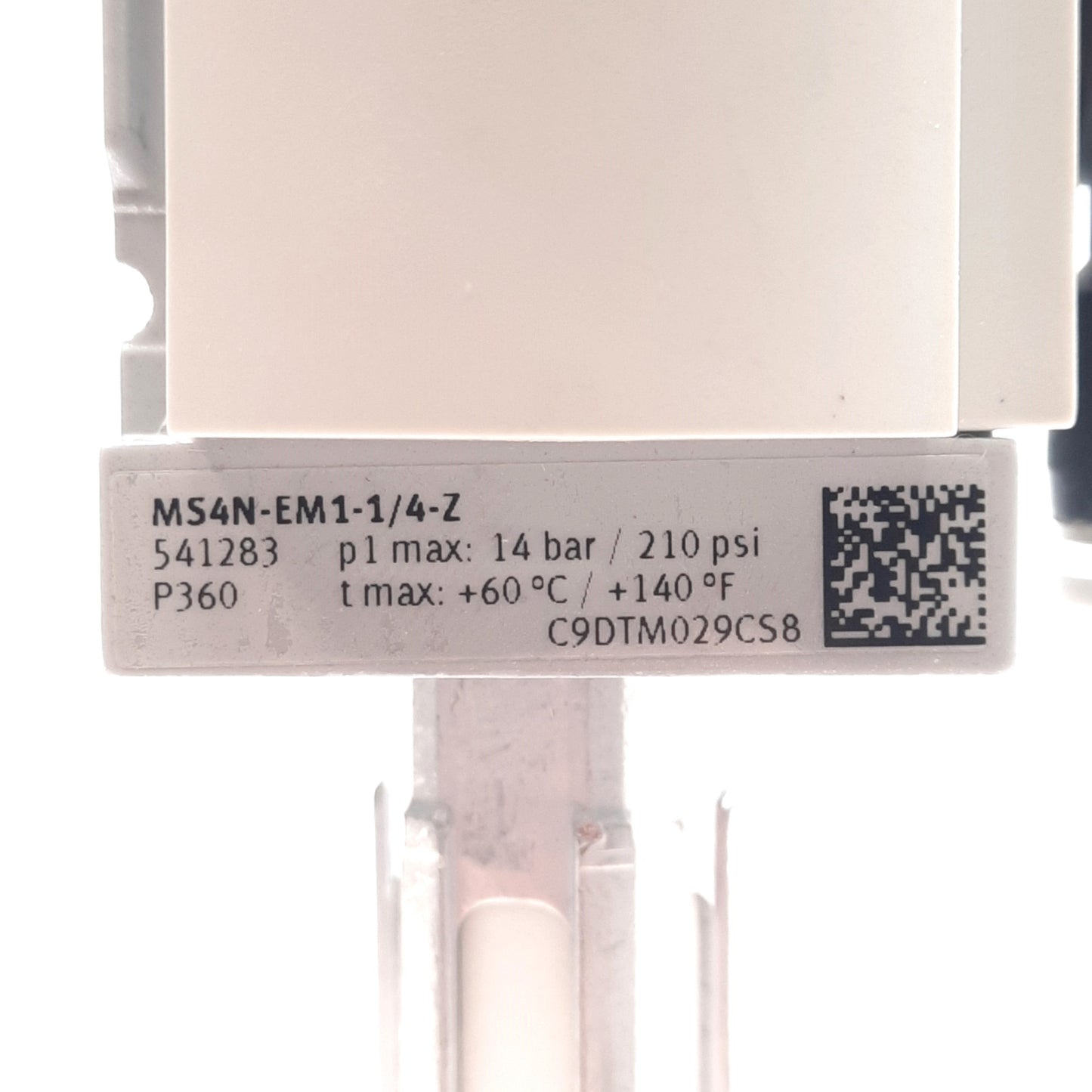 New – Open box Festo MS4N-EM1-1/4-Z Shut Off Valve, 2200l/min, 0-14bar, 1/4in NPT, 3/8in P2C