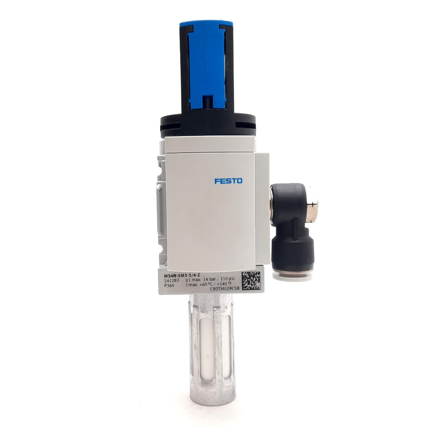 New – Open box Festo MS4N-EM1-1/4-Z Shut Off Valve, 2200l/min, 0-14bar, 1/4in NPT, 3/8in P2C