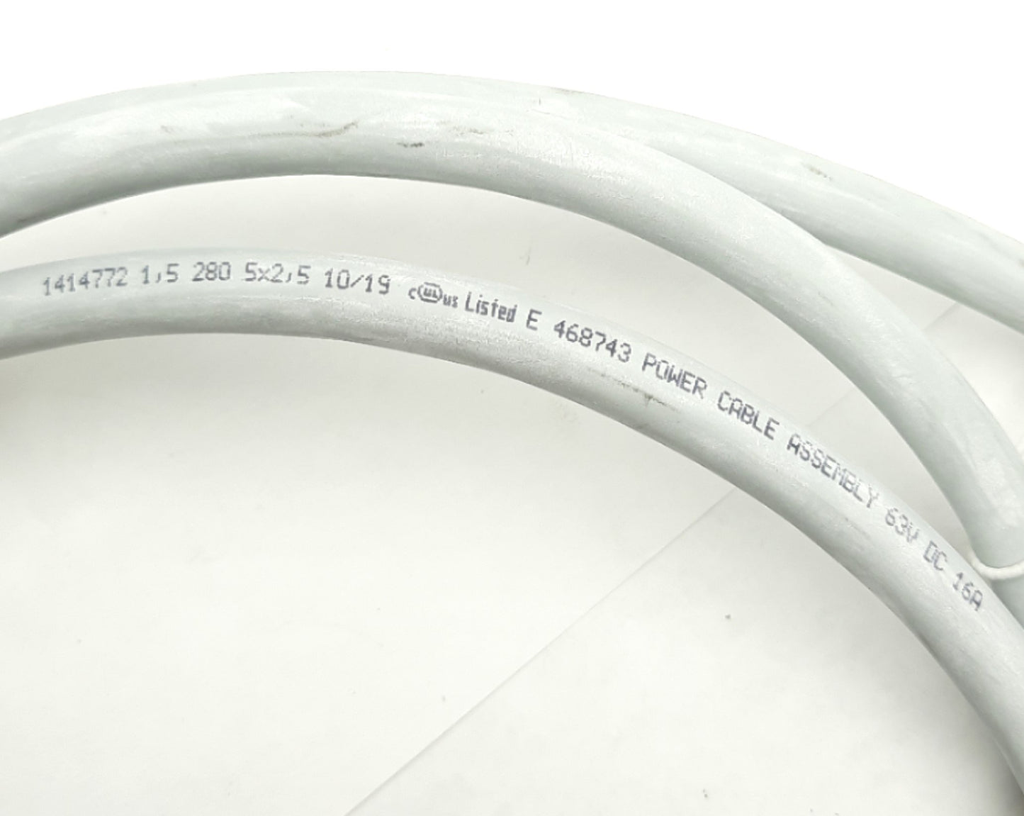 Used Phoenix Contact SAC-5P- 1,5-280/M12FSL FE 1414772 Power Cable, M12FSL 5-P, 5Ft