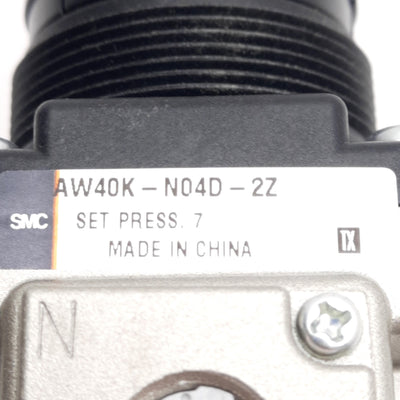 New SMC AW40K-N04-2Z Filter Regulator, Metal Bowl, 0.05-0.85MPa, 1/2in NPT, 5µm
