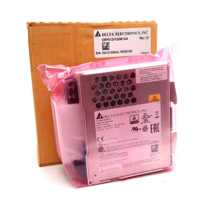 New Delta DRP012V100W1AA Power Supply, 100-240VAC 2.5A In, 12VDC 8.33A Out, 100W