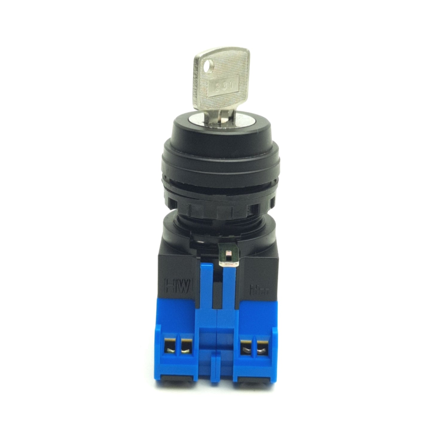 Used Lot of 2 IDEC HW1K-2B20 Keyed Selector Switch, 22mm, 2-NO, Retained Right 2-Pos